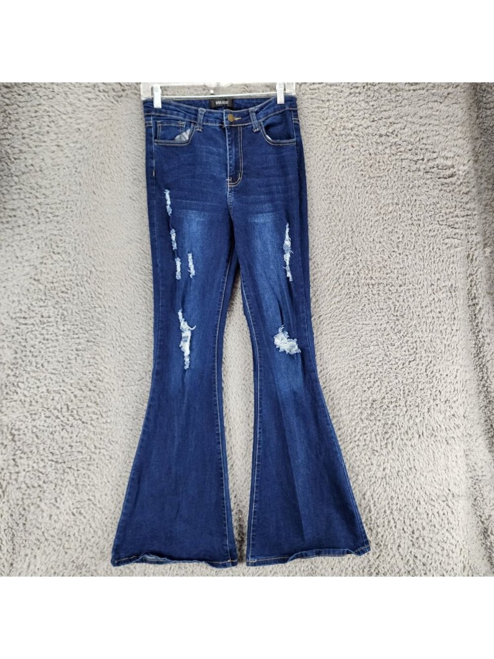 Nina Rossi Jeans Womens 9 Blue Stretch Denim High Rise Flare *Read*